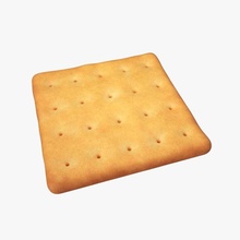 square cracker cookie food biscuit dessert snack saltine grocery rectangle crisp baked cheese lunch breakfast galleta dry bread pbr hole 3d print model - Mito3D