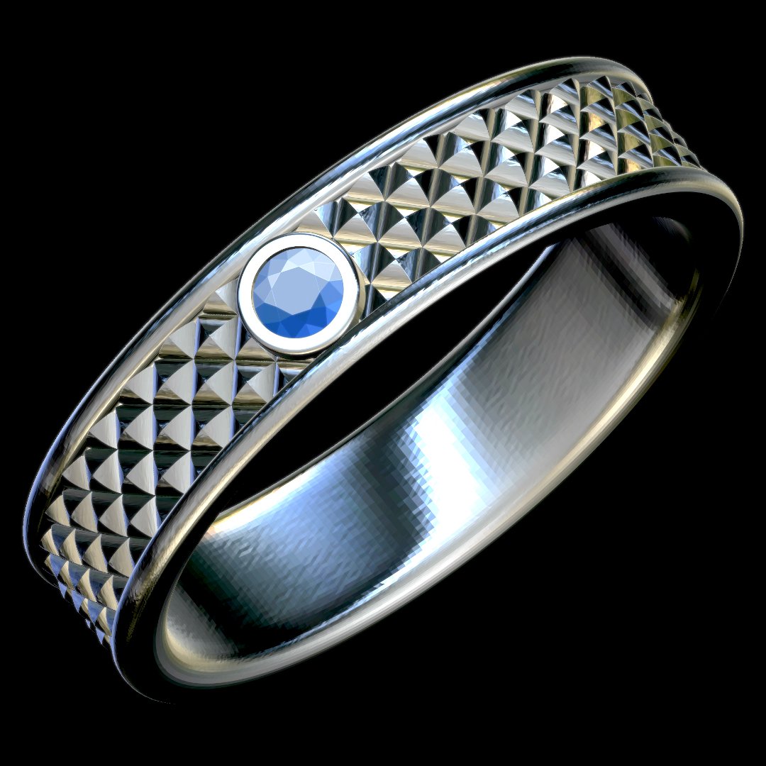 cuadrado patrón anillo 3d impresión modelo in anillos 3dexport matemáticas gemas 3D print model - Mito3D