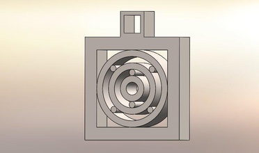 quadratische konzentrische Kreis 3d-druckbares design-Anhänger pendantstyle Anhänger- Schmuck anständig design ausgewogene 3d print model - Mito3D