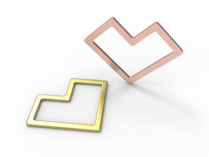 square wire heart pendant pendants earing necklace love life feel jewelry accessories fashion 3d print model - Mito3D