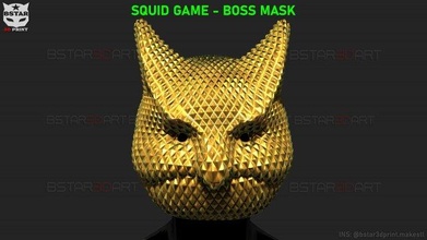 tintenfisch spiel maske boss cosplay 3d drucken modell spielzeuge 3dexport bstar3dprint polygon zubehör kostüm klon no29 bedienung spiele 3d print model - Mito3D