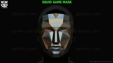 calamar juego máscara polígono cosplay 3d impresión modelo in juguetes 3dexport película netflix víspera santos horror accesorios disfraz clon juegos 3d print model - Mito3D