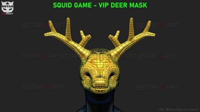 squid game mask - vip deer cosplay 3d print model in toys 3dexport bstar3dprint polygon accessories costume clone no29 waiter squidgame man luxury 3d print model - Mito3D