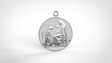 st catherine siena medal saint stl religious jewelry holy medallion basrelief god sculptures relief seal silver statue deity catherinesienamedal 3dprint 3d print model - Mito3D