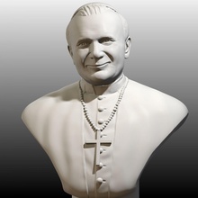 st john paul great pope popejohnpaul2 johnpaulthegreat stjohnpaulthegreat vatican religion religious catholic 3dprintable 3dmodel sculpture art deskart 3d print model - Mito3D