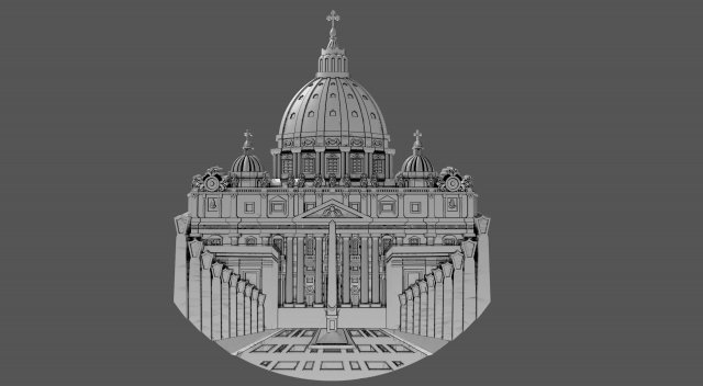 st peters cathedral vatican 3d print model in 3dexport temple seal growth bas relief art painting faith god cross miracle 3D print model - Mito3D