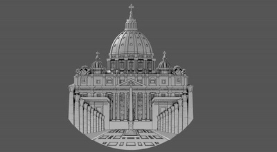st peters catedral vaticano 3d impresión modelo in 3dexport templo sello crecimiento bas alivio arte pintura fe dios cruzar milagro 3d print model - Mito3D