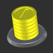 stacked mario coins based coin gold mariocoin mariogold supermario mariobros supermariobros nintendo zbrush 3d faart game 3d print model - Mito3D