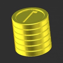 stacked mario coins coin gold mariocoin mariogold supermario mariobros supermariobros nintendo zbrush 3d faart game 3d print model - Mito3D