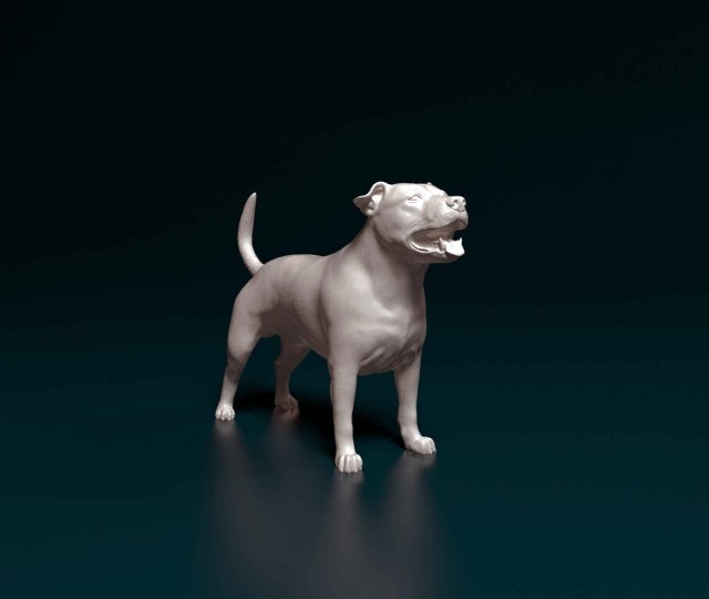 staffordshire toro terrier 3d impresión modelo in figuritas 3dexport personal perro animal listo imprimir imprimible stl obj bull 3D print model - Mito3D