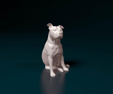 Staffordshire Stier Terrier 07 Figuren Hund Tier drucken stl obj Bullterrier 3d print model - Mito3D