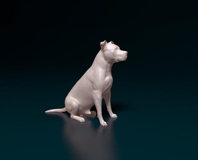 staffordshire bull terrier 6 figurines dog animal print stl obj figure bullterrier american 3d print model - Mito3D