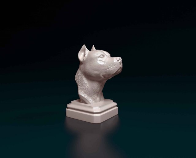 staffordshire toro terrier busto 3d impresión modelo in figuritas 3dexport cabeza animal perro stl obj personal bull 3D print model - Mito3D