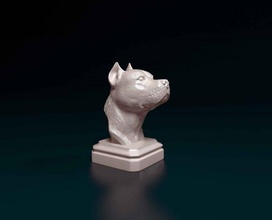 staffordshire bull terrier bust 3d print model in figurines 3dexport head animal dog stl obj staf bullterrier 3d print model - Mito3D