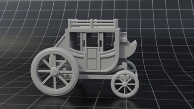 stage coach 3d print model in vehicle 3dexport carriage fargo horsedrawn luggage stagecoach transportation wagon western wheel west miniatures vehicles 3d print model - Mito3D