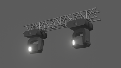 stage lights truss beam 3d model in studio 3dexport concert lighting music audio 3d print model - Mito3D