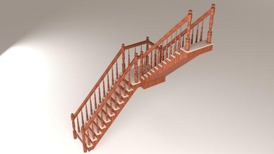 stairs wootread wall stringer iron step railing stair steps baluster staircase rail architectural wood ladder stairway building component architecture 3d print model - Mito3D