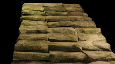 scale legna scala passi calcolo parete architettonico poli edificio esterno roccia 3d print model - Mito3D