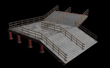 stairs street urban city architecture 3d print model - Mito3D