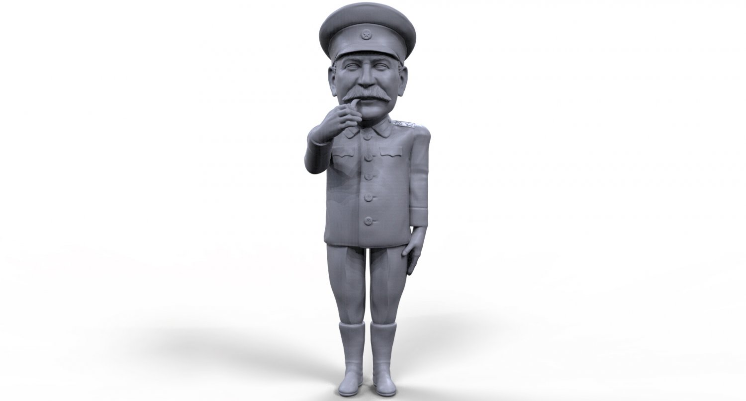 stalin stylized high quality 3d printable miniature joseph-stalin russian soviet ww2 allied historical board-game tabletop president leader political politician sculpture statue 3D print model - Mito3D
