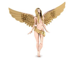 stand angel jewelry pendant gold wings gift niloofar-mirshahidi 3dm stl silver 3d print model - Mito3D