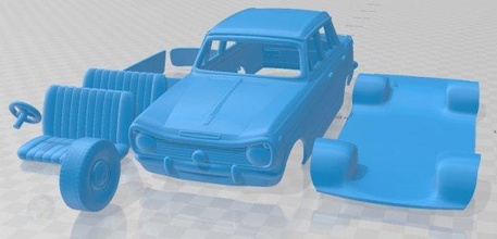 padrão gazela 1971 imprimível carro fenda escalextrico Tamiya rc miniz passatempo micro 3d print model - Mito3D