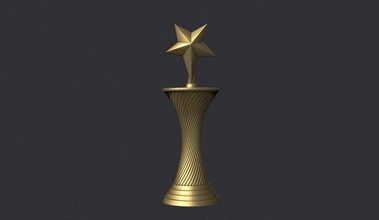 star ödül 3d yazdır model in işaretler logolar 3dexport ganimet fincan heykel madalya altın metal spor kadeh kazanan zafer tören şampiyonluk kazanmak şampiyon futbol 3d print model - Mito3D