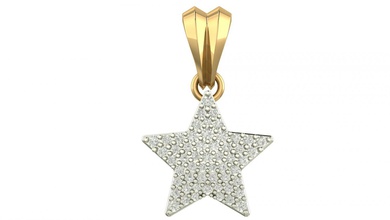 stella ciondolo di diamanti oro gioiello forma pandle starshape diamante i cnc 3dprintable rhino argento amore carino charms 3dmodel natale stampabile anello 3d print model - Mito3D