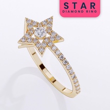 stella diamante squillare 3d Stampa modello gioielleria nozze Fidanzamento oro argento brillante zaffiro anelli 3d print model - Mito3D