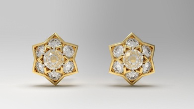 étoile boucle d'oreille 20 or bijou bijoux argent imprimable diamant femme mode mariage solitaire saphir rubis l'amour 3d print model - Mito3D