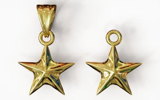 star fish pendant ear ring keychain bas relief pendants starfish earring earrings bail loop jewelry jewellery fashion latest safe resin print wax 3d print model - Mito3D