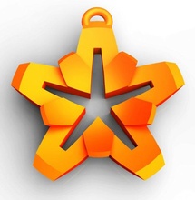star flower pendant 3d print model in pendants 3dexport decoration decor nature stylized trinket 3d print model - Mito3D