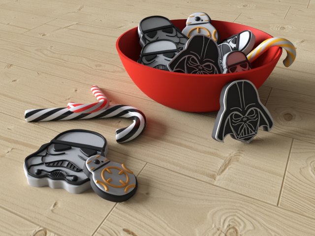 star gingerbread starwars sweets highpoly biscuit 3D print model - Mito3D