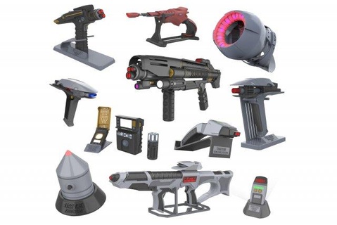 star trek - part 1 11 printable models stl personal use toys toy diy cosplay video rifle blaster bundle phaser discovery type collection darkness beyond boomerang cricket romulan starfleet 3d print model - Mito3D