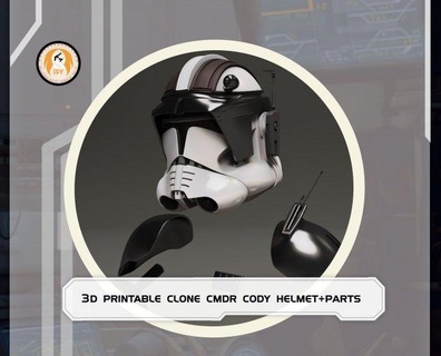 star wars 3d printable wearable clone cmdr cody helmet parts clothing star-wars-cosplay clone-wars clonetrooper helmet-face-mask printable-model 3d-printable-files 3d-printer-files character cosplay costume fashion 3d print model - Mito3D