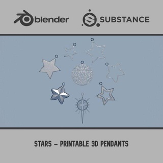 stars - printable pendants 3d print model pendant 3dprintable printing accessory accessories gift jewelry jewellery 3dprinting decoration necklace fashion beauty 3d print model - Mito3D