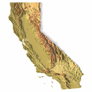 Etat Californie stl terrain Etats Unis pays carte Amérique art reliefs 3d print model - Mito3D