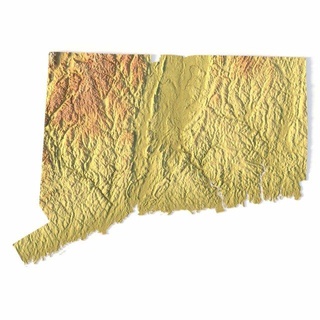 Etat Connecticut stl terrain Etats Unis pays carte Amérique art 3d print model - Mito3D