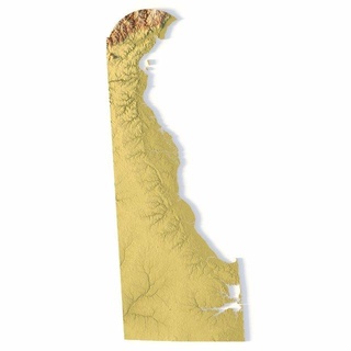 Delaware stl terreno Uniti d'America nazione carta geografica America arte 3d print model - Mito3D