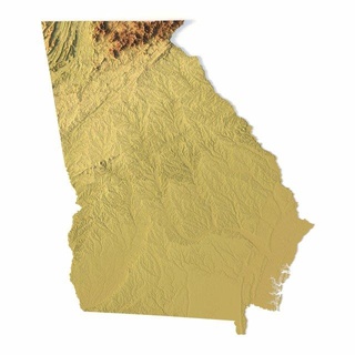 Georgia stl terreno Uniti d'America nazione carta geografica America arte 3d print model - Mito3D