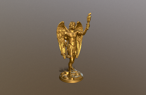 statue archangel uriel 3d printing sculpture god angel engel 3dprintable splited parts 3d print model - Mito3D