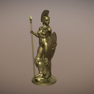 estatua griego diosa atenea guerra modelo 3d impresión escultura war 3d print model - Mito3D