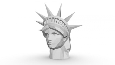 heykel of özgürlük baş 3d yazdır model in figürinler 3dexport hediye düşük poli 3dprint dekor iç minyatürler kağıt işi japon katlama sanatı amerikan amerika birleşik devletleri anıtı new york 3d print model - Mito3D