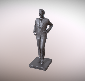 statua Presidente John kennedy scultura bronzo Uniti 3d print model - Mito3D