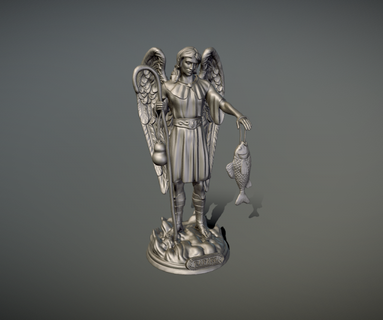 statue st Raphael archange 3d impression sculpture ange archaeology 3dmodel archéologie 3d print model - Mito3D