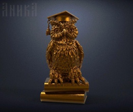 statuette wise owl figurine 3d print model - Mito3D