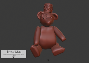 steampunk teddy bear free teddybear toy prop asset model printable 3d print model - Mito3D
