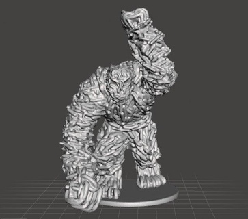 steel golem miniature model figure fantasy games rpg 3d print toys iron metal ore elemental monster dungeon construct warhammer pathfinder role-playing scifi alloy ogre giant boardgames wargames 3d print model - Mito3D