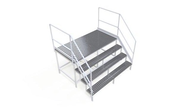 steel grill platform 3d model in parts 3dexport grating stair bench railing safety grille ironwork staircase fence cast iron grid step design perspective industrial 3d print model - Mito3D