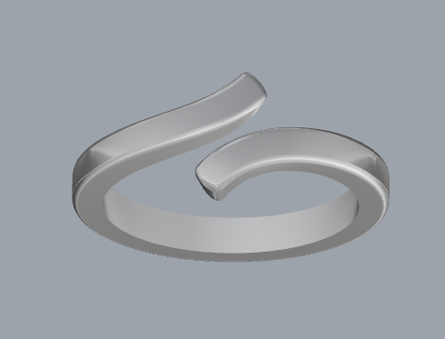 sterling silver bypass ring jewelry bypassring ringjewelry rings silverring ringjewellery jewellery 3dmring castingring cadring shapejewelry plainsilverring designerjewelry fashion stl 3D print model - Mito3D